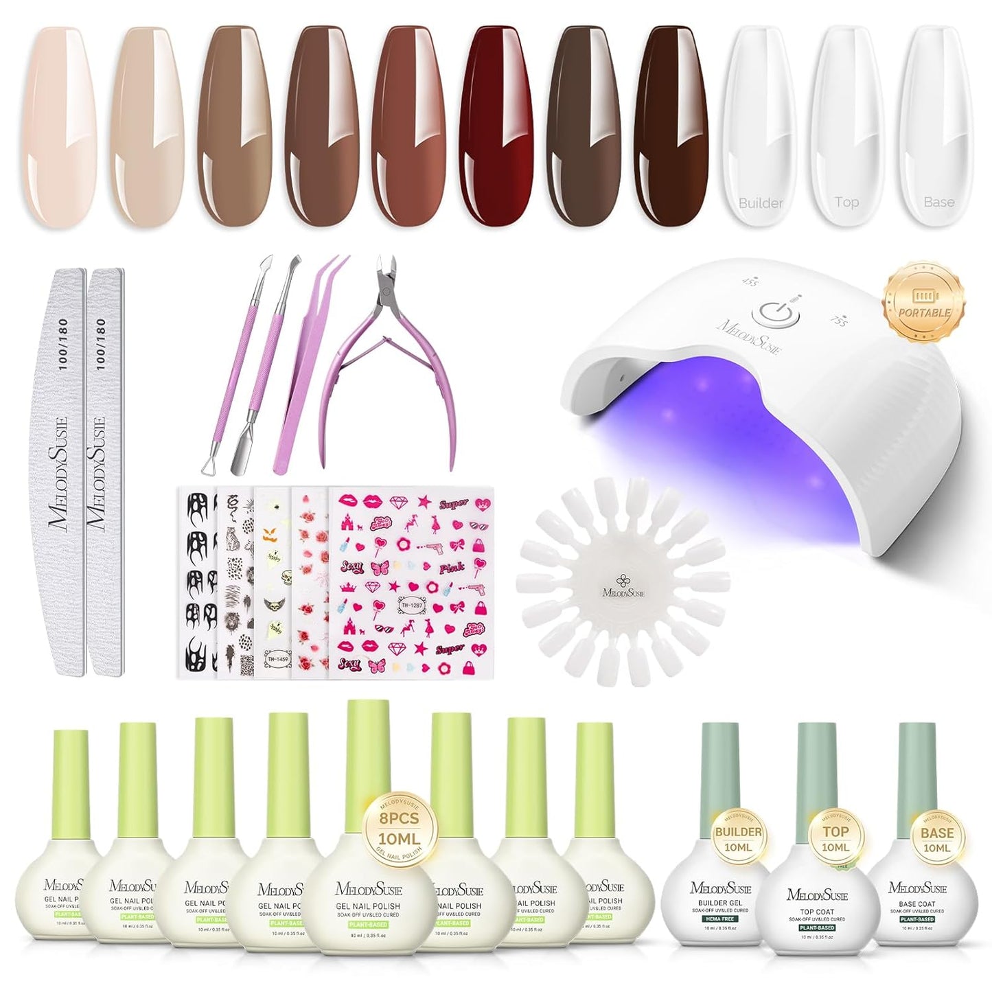 MelodySusie Nude Gel Nail Polish - Milky Pastel Color, 0.5 Fl. Oz | Soak Off UV LED for DIY Manicure