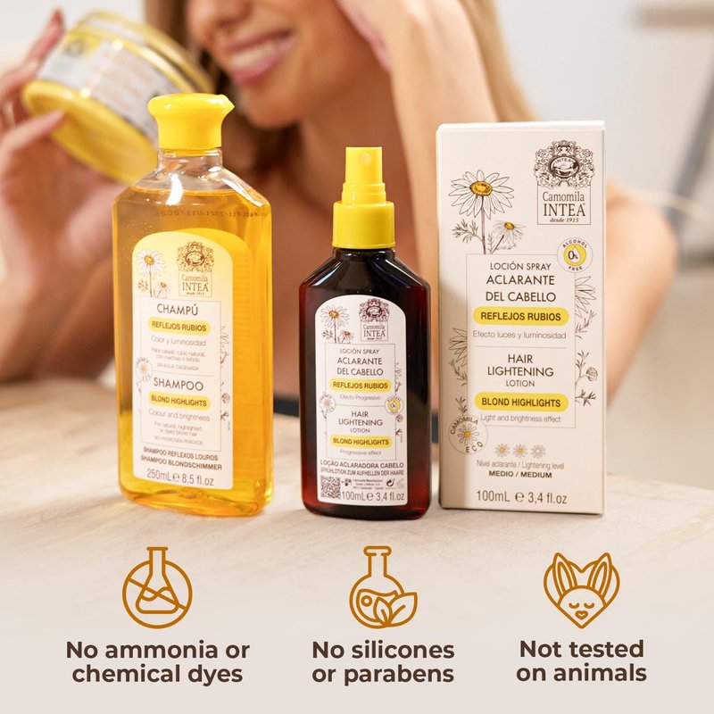 Natural Blonde Highlights Hair Lightener Spray - Chamomile Extract, 3.4 Oz | Hair Care Solution