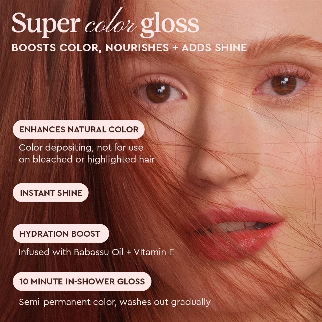 Color Conditioning Gloss - Tinted Moisturizer for Brown & Red Hair, Boosts Shine & Repairs Damage - Auburn Spice, 6.4 oz