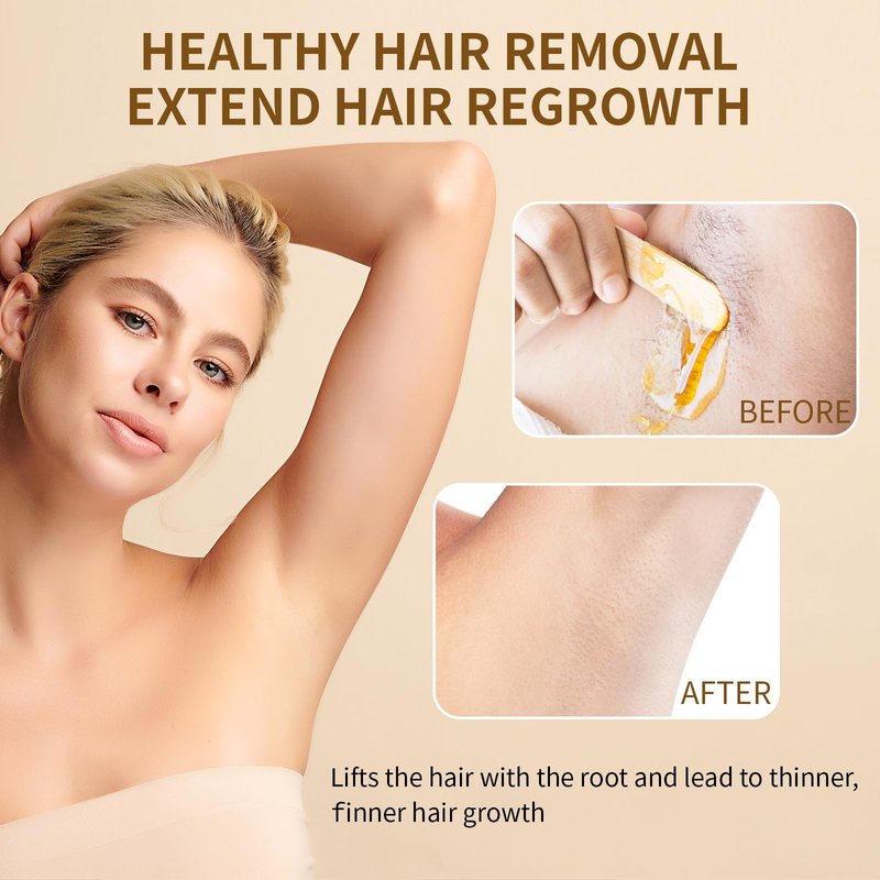 Sugar Wax Kit for Hair Removal: 10.6oz/300gOrganic Sugaring Wax for Body Legs Arms Bikini and Back - Includes 20PCS Strips & 10pcs Sticks