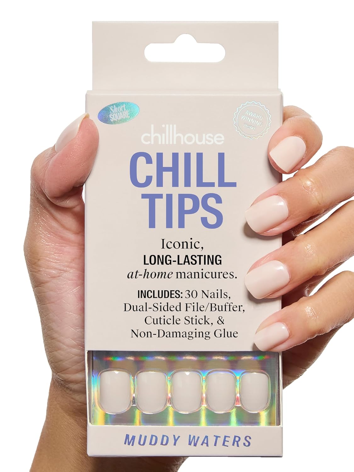 Chillhouse Press-On Nails Kit - Night Slip Almond | 30 Customizable Shapes & Sizes, Up to 2 Weeks Wear