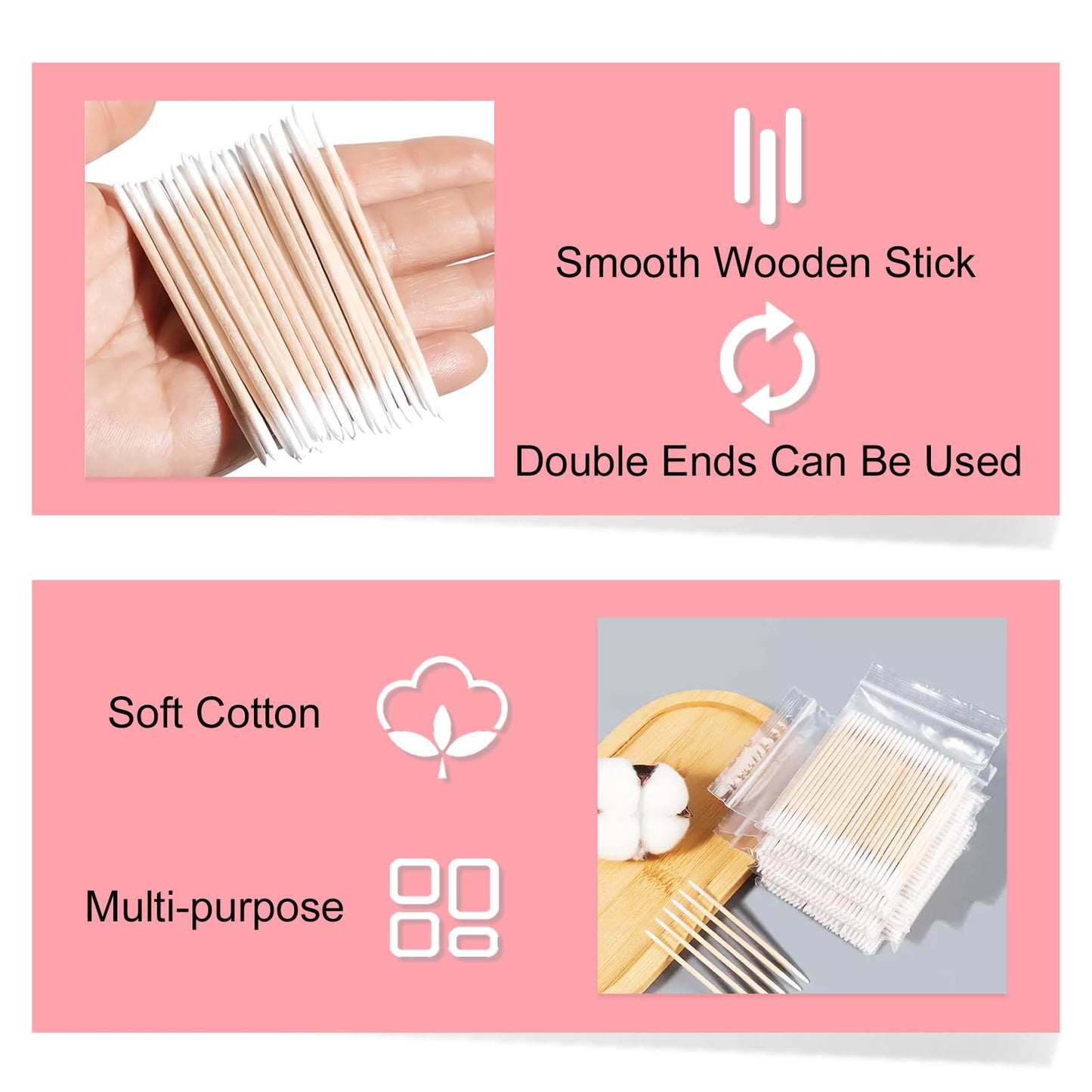 1200PCS Precision Tip Cotton Swabs, Double-end Microblading Pointed Tip Cotton Swabs Makeup Applicators Nail Polish Remover Pen Disposable Makeup Touch Up Correcting Beauty Tools