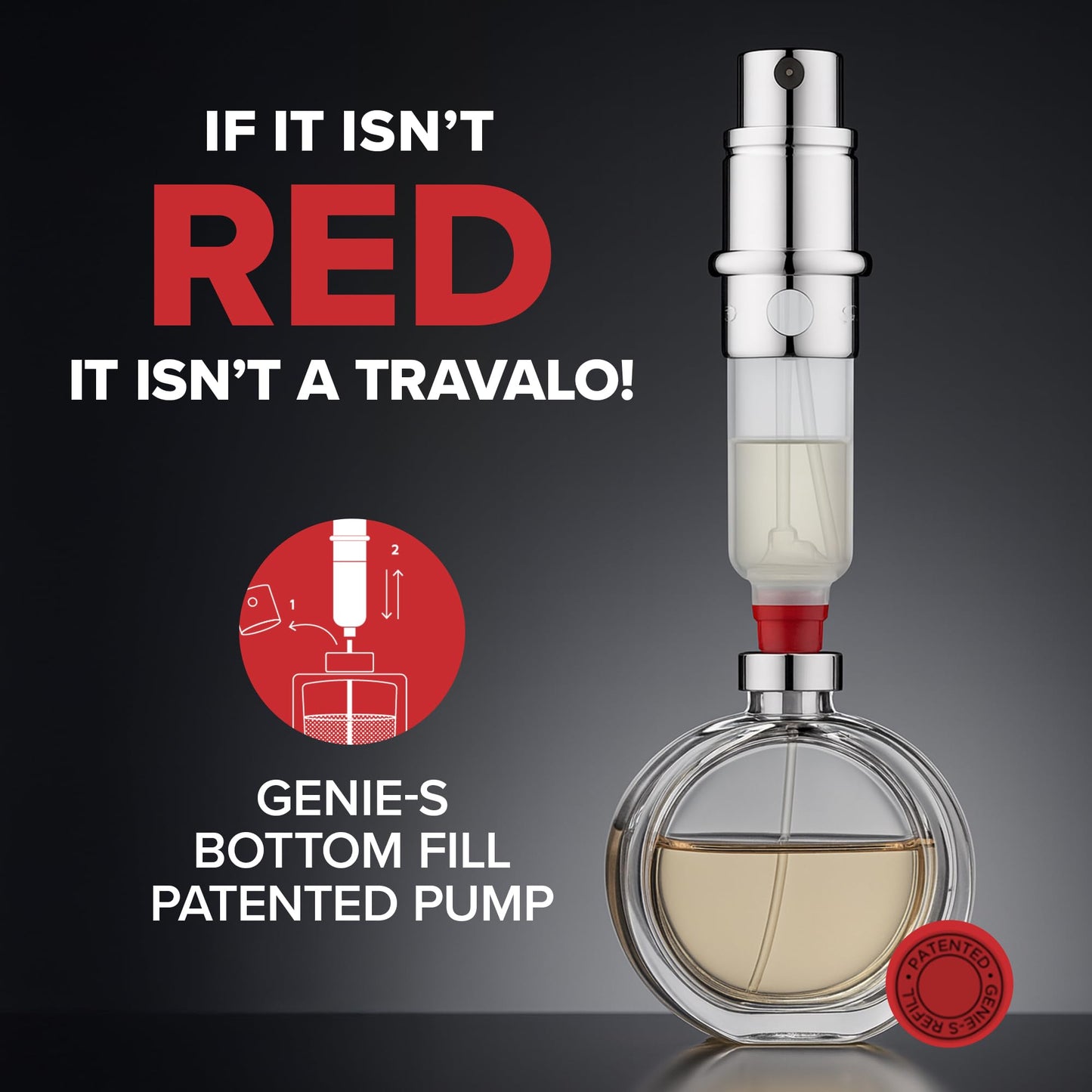 Travalo Classic HD Perfume Atomizer - Leak-Proof and TSA Approved for Air Travel - Reusable, Airtight, Easy-Fill Mini Pump Sprayer - Lightweight, Elegant Design w/Volume Window - Black 0.17oz