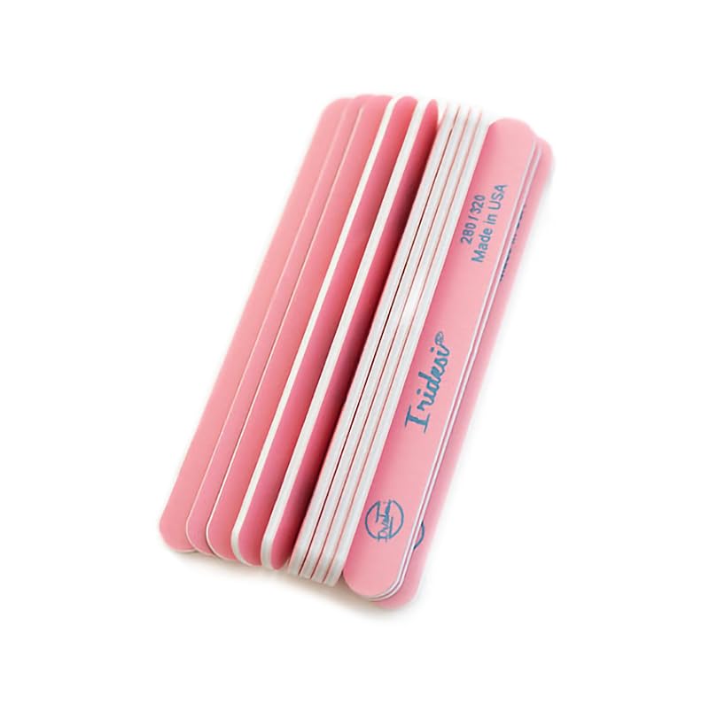 Premium Pink Emery Boards - 12 Pack Nail Files, 7 Inch, 280/320 Grit