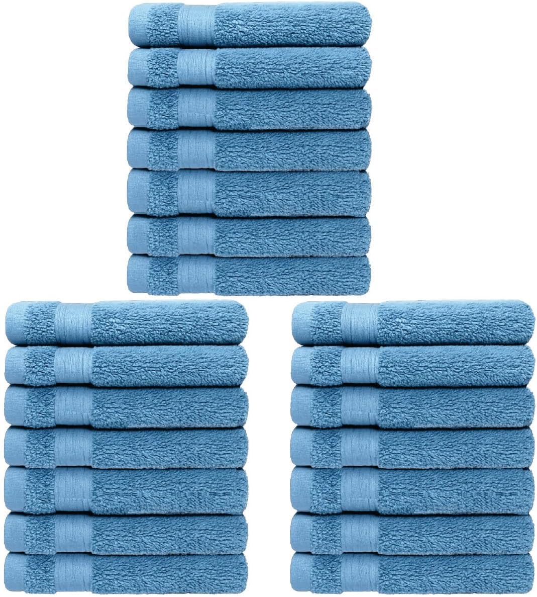 Luxury Cotton Washcloths - Ultra Soft & Super Absorbent Terry Towels | 12x12 MultiPack in China Blue