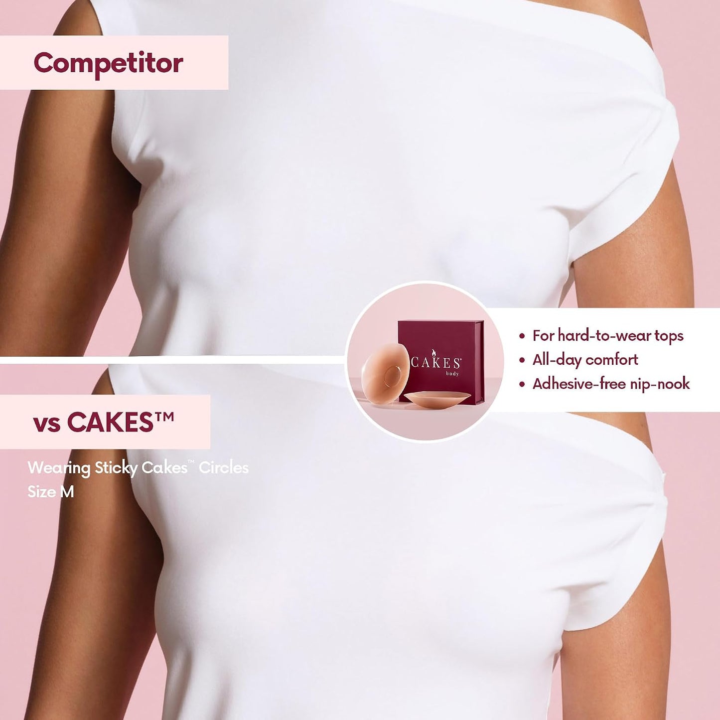 Sticky Circle Nipple Covers for Women - Adhesive-Free Comfort & Perfect Fit | CAKES Body®