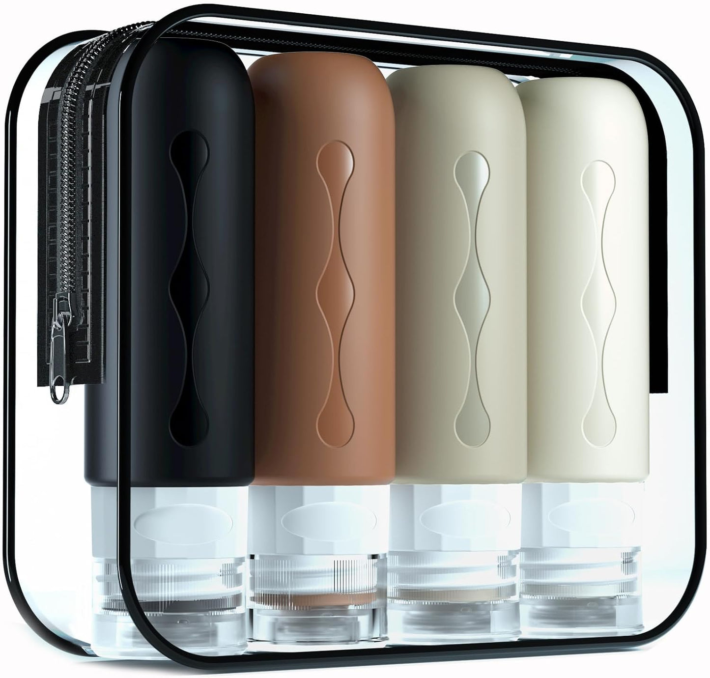 Travel Bottles for Toiletries - TSA Approved 3oz Leak-Proof Containers | BPA-Free Refillable Liquid Accessories (4 Pack)