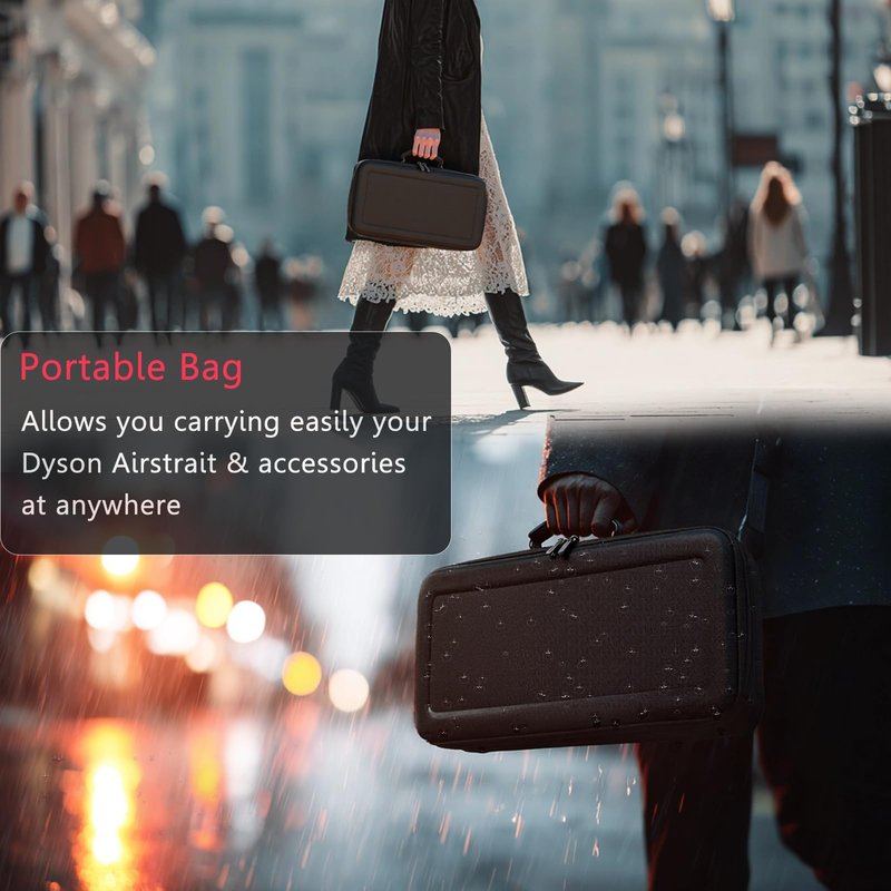 LIUIIVIRI Hard Travel Case Compatible with Dyson airstraight HT01 Hair Straightener & Power Supply, Waterproof and Shockproof Storage carrying case (Black)