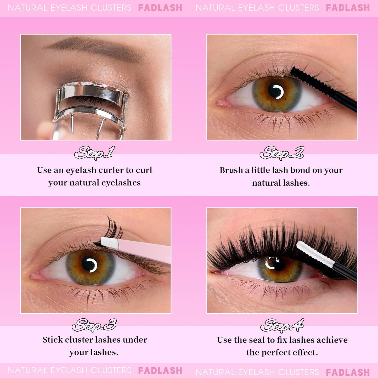 Eyelash Clusters Fluffy Lash Clusters 30D+40D+50D with Soft Thin Band D Curl DIY Cluster Eyelash Extensions 10-18mm Natural Wispy Individual Lashes for Beginners at Home by FADLASH (30D+40D+50D)