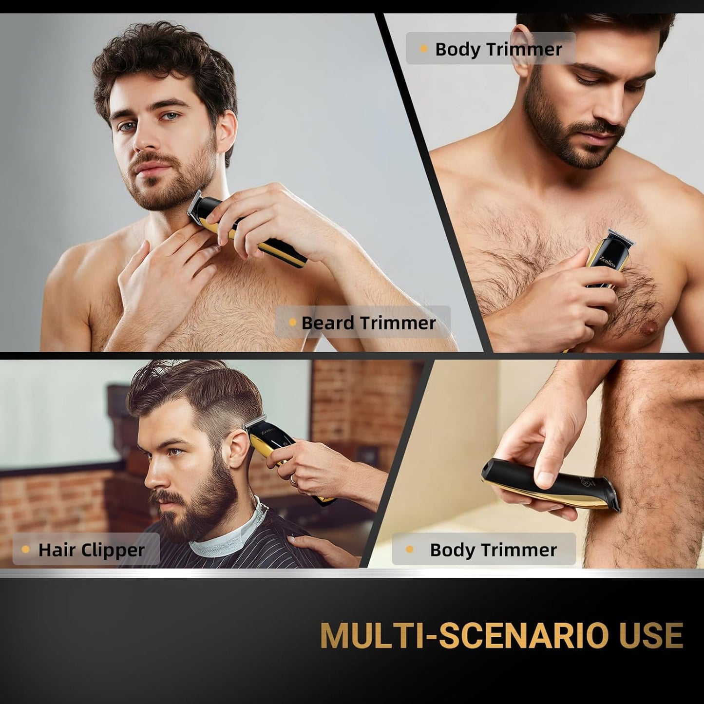 Beard Trimmer for Men - Rechargeable Electric Hair Trimmer & Grooming Kit | Ideal for Mustache, Face & Body Care