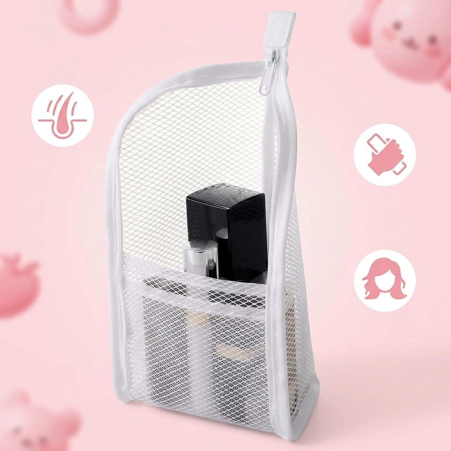 Travel Toiletry Bag - Hanging Makeup Organizer with Clear Compartments | Large White Bag with Multiple Pockets