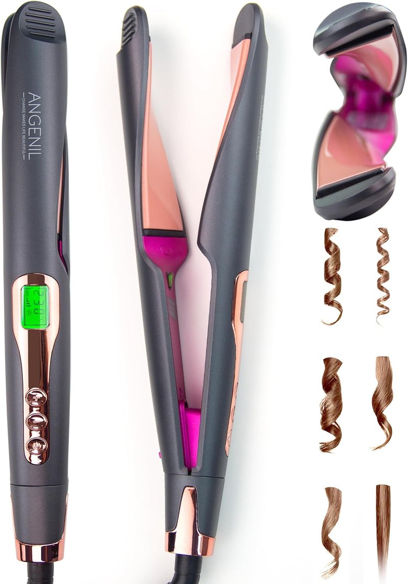 Pro Twist Ceramic Flat Iron - 2 in 1 Hair Straightener & Curler | 1 Inch, Fast Heating, LCD Display, 11 Temp Settings (250℉-450℉)