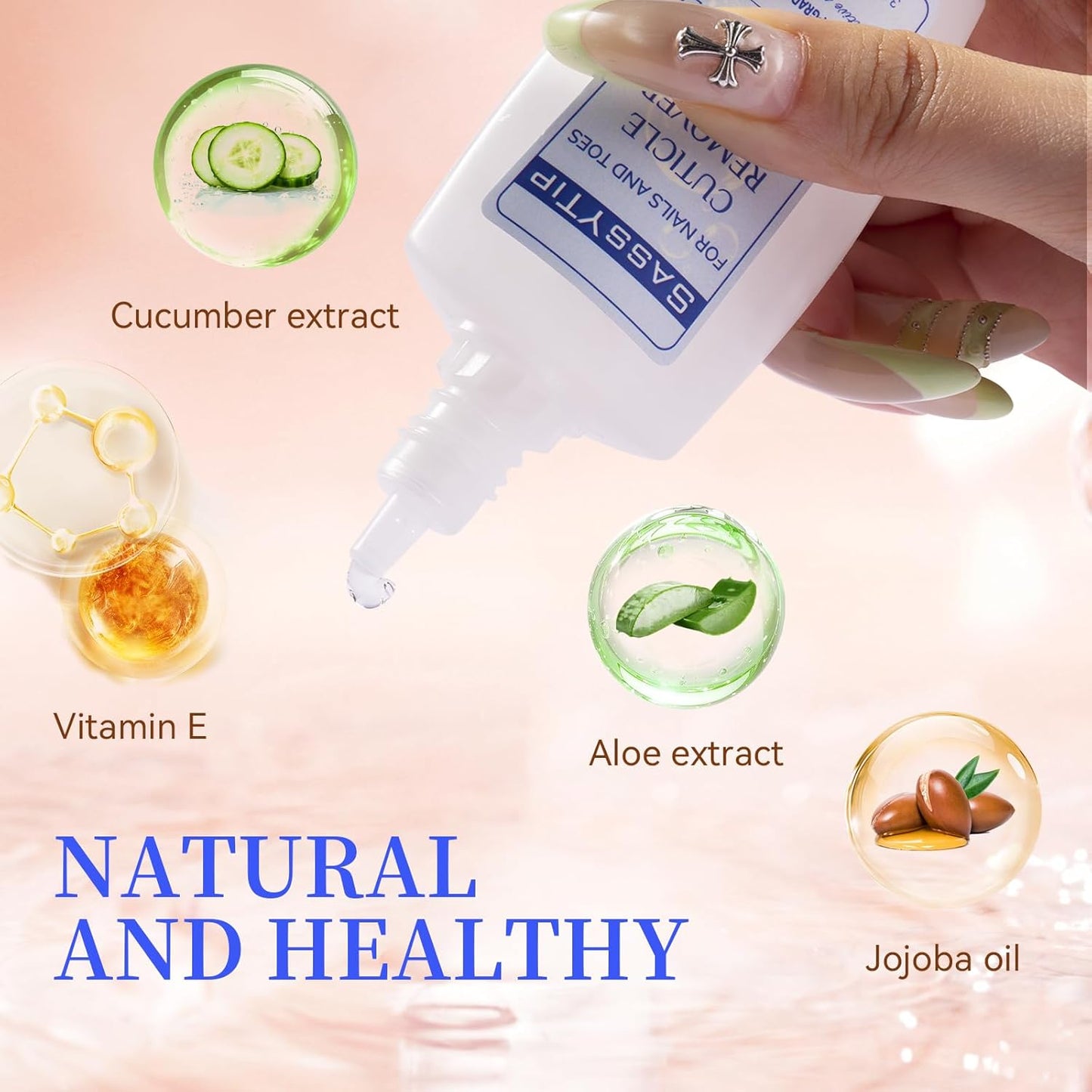 Cuticle Remover Oil Pen - Fragrance-Free Nail Care Gel for Moisturizing & Strengthening Dry Cuticles | Portable Beige Pen