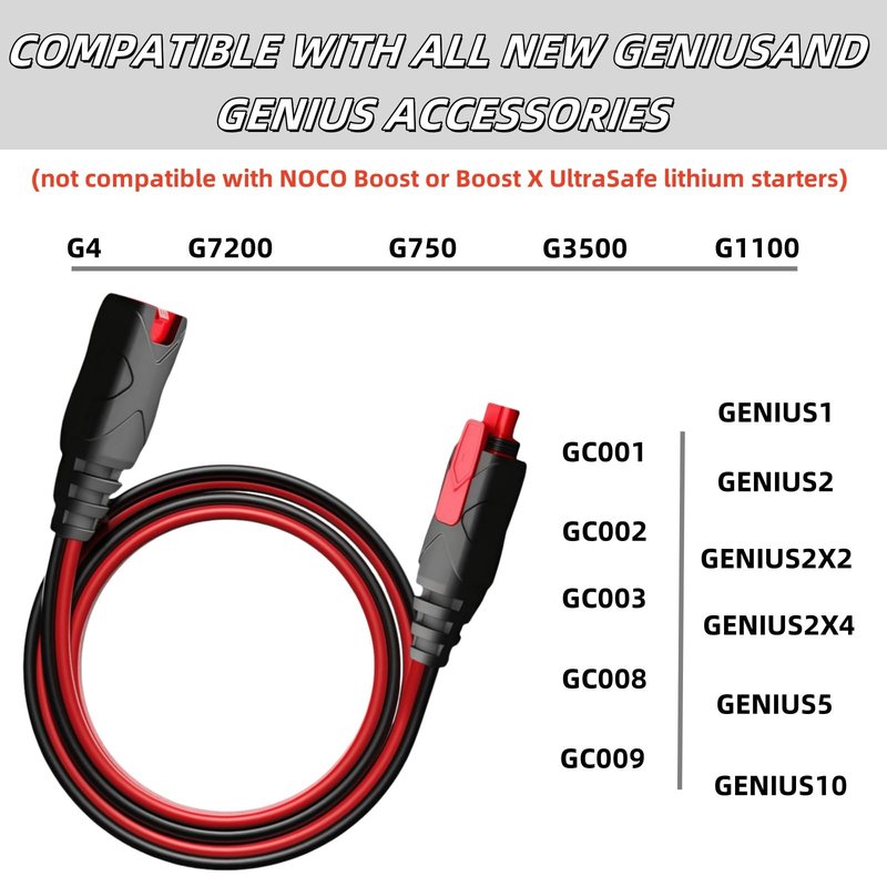 10-Feet GC004 X-Connect Compatible with NOCO Charger Accessories, Extension Wire Accessory for Genius Smart Battery Chargers Cable