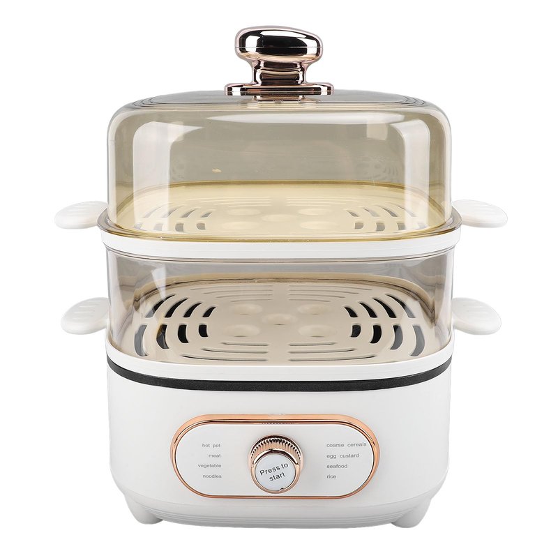 2 Tier Electric Steam Pot, 1200W 10.5L Stackable Multipurpose Cooker Electric Hot Pot 2.5L cooking pot with Steaming Plate for Soup Noodles Oatmeal (US Plug 110V)