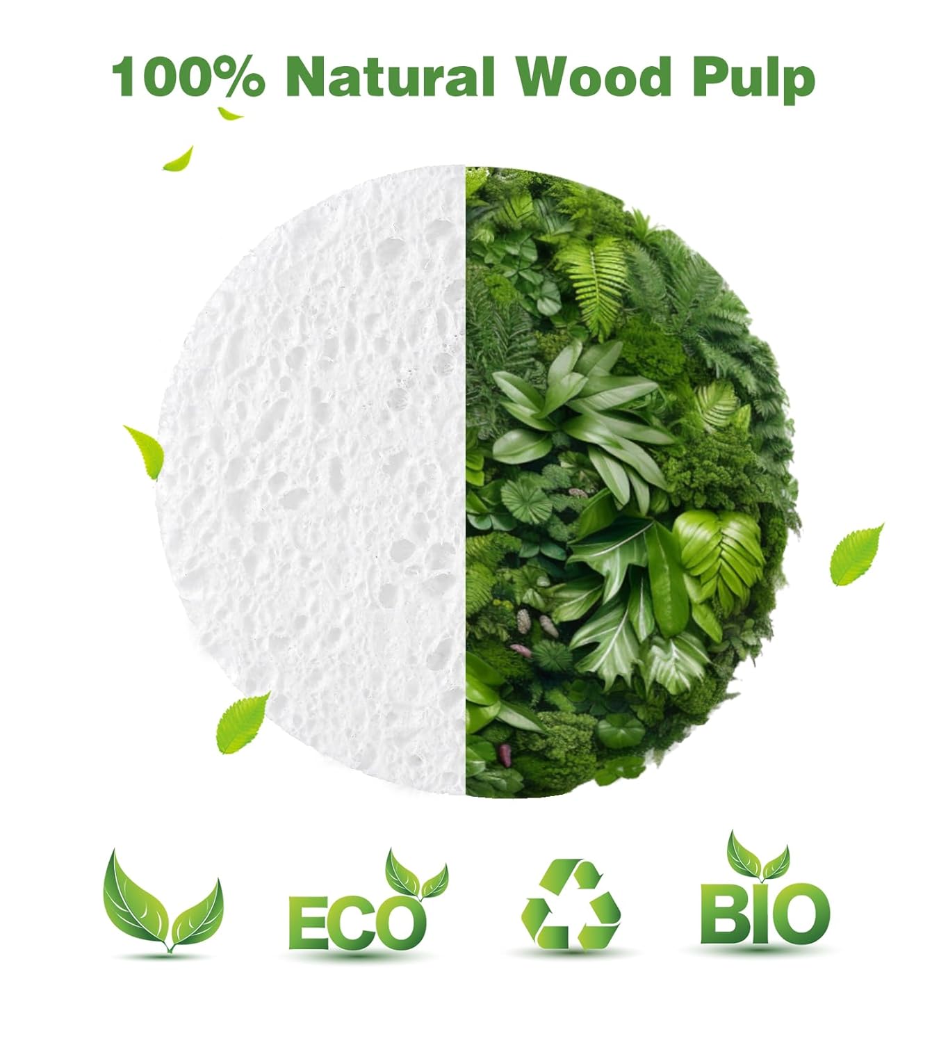 Compressed Facial Sponges - 50 PCS 100% Natural Cellulose for Estheticians | Face Cleansing, Exfoliating, Makeup Removal