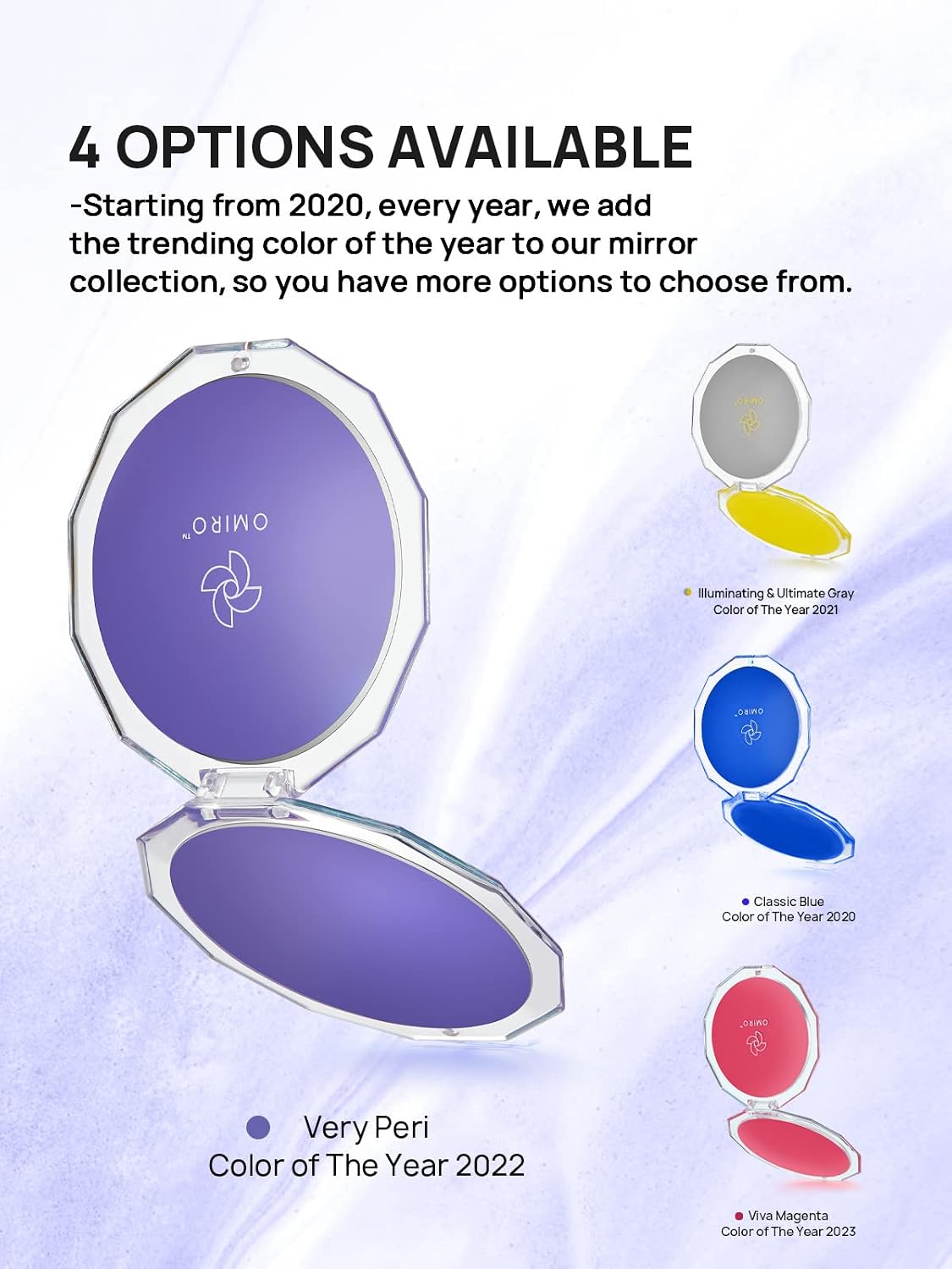 Compact Makeup Mirror with 1X/10X Magnification - Mini Folding Design for Purses | Color of the Year 2022 - Very Peri