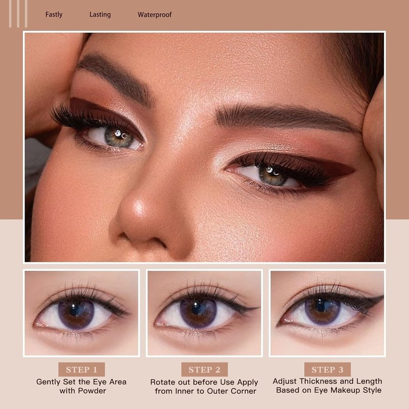 12 Pcs Gel Eyeliner Pencil Set - Waterproof Retractable Eye Liner for Bold Definition | 6 Brown & 6 Black
