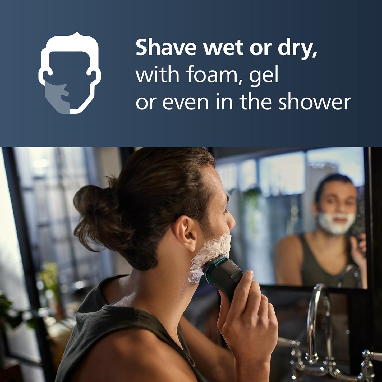 Philips Norelco Shaver 2600 Series - Wet & Dry Electric Shaver with Pop-Up Trimmer | Dark Forest Green, Model X3052/91