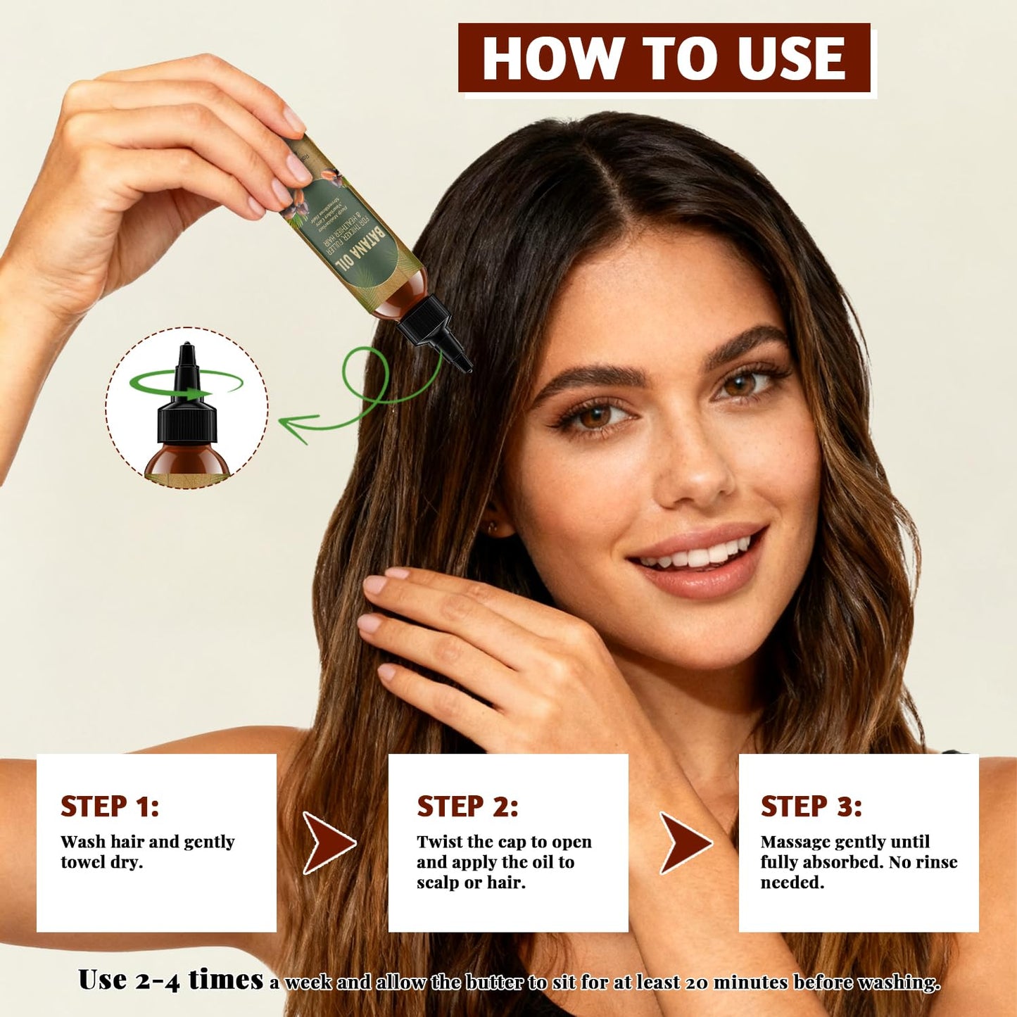 Batana Oil for Hair Growth – Natural & Pure Hair Oil, Prevents Hair Loss, Enhances Thickness, Restores Smoothness with Biotin, for Men & Women, Suitable for Curly & Straight Hair 4.23 oz