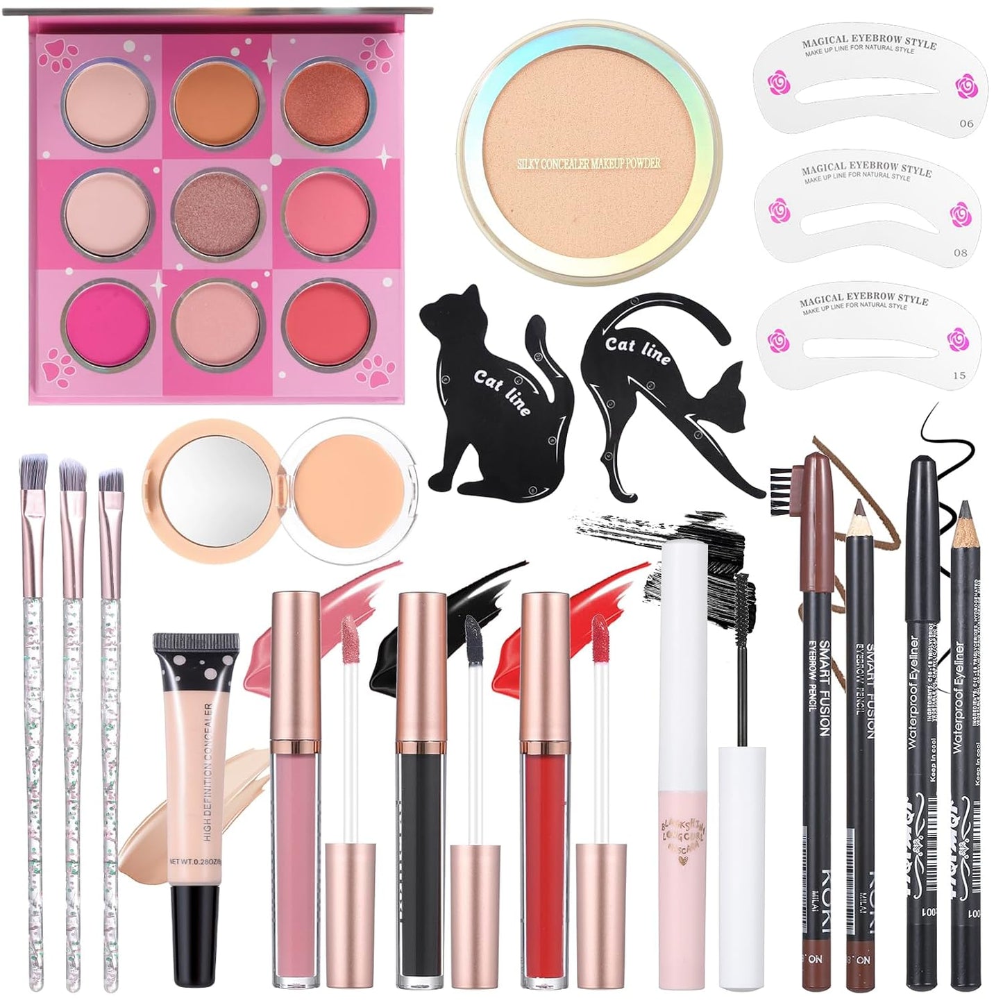 Makeup Kit for Teens - Complete Makeup Set with Eyeshadow Palette, Lip Gloss, Mascara & Brushes | Perfect Gift for Women