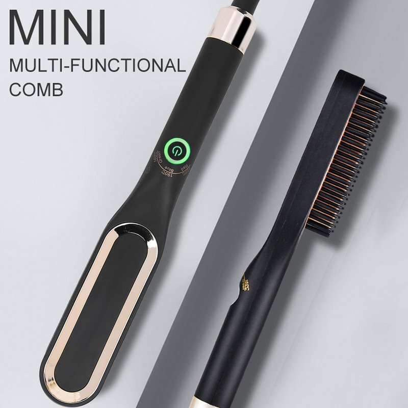 Electric Comb Beard Brush Straightener Heated for Men Hair straightening vovo