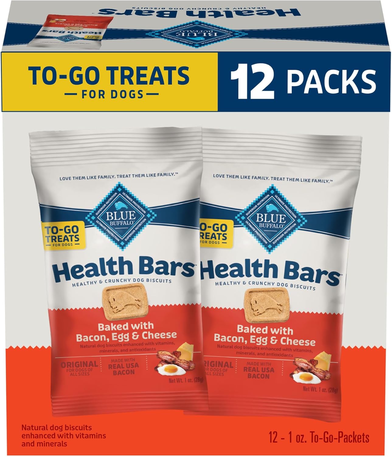Blue Buffalo Dog Treats - Pumpkin & Cinnamon Crunchy Health Bars | Oven-Baked, Natural Ingredients, 16 oz.