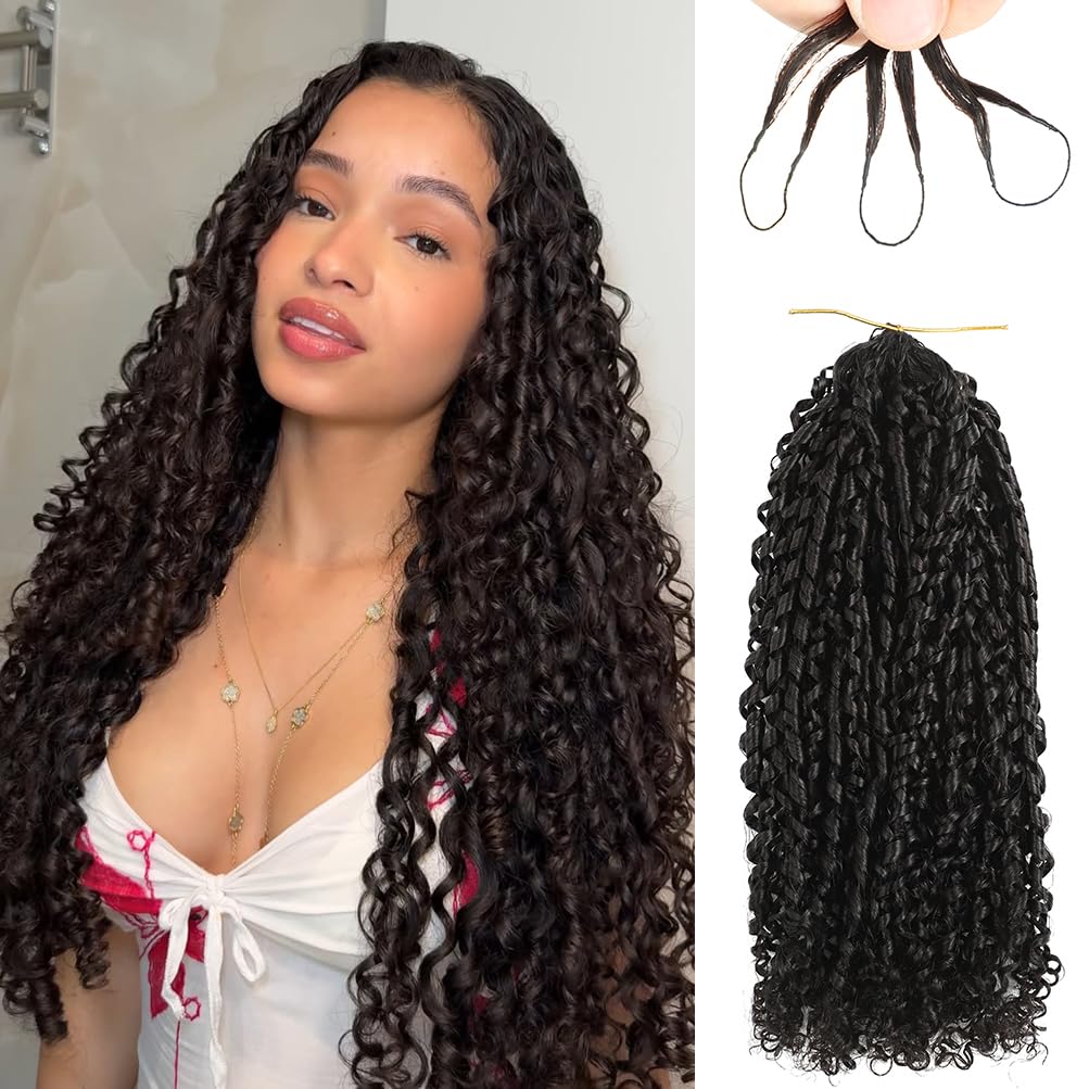 Miracle Knots Human Crochet Hair - 22 Inch Pixie Curly 120g Pack | Natural Color for Black Women