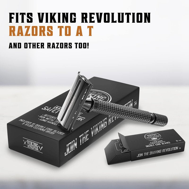 SHAVING REVOLUTION Double Edge Razor Blades - Men's Safety for Shaving Platinum Japanese Stainless Steel a Smooth, Precise and Clean Shave - 50 Count