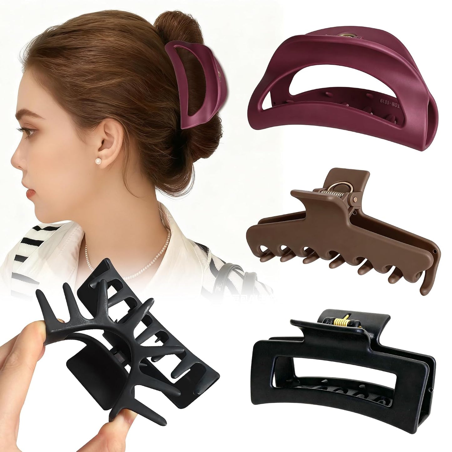 Soft Cloud Claw Clips - 3 Pack Cozy & Flexible Hair Accessories for Women | Perfect for Thin & Thick Hair