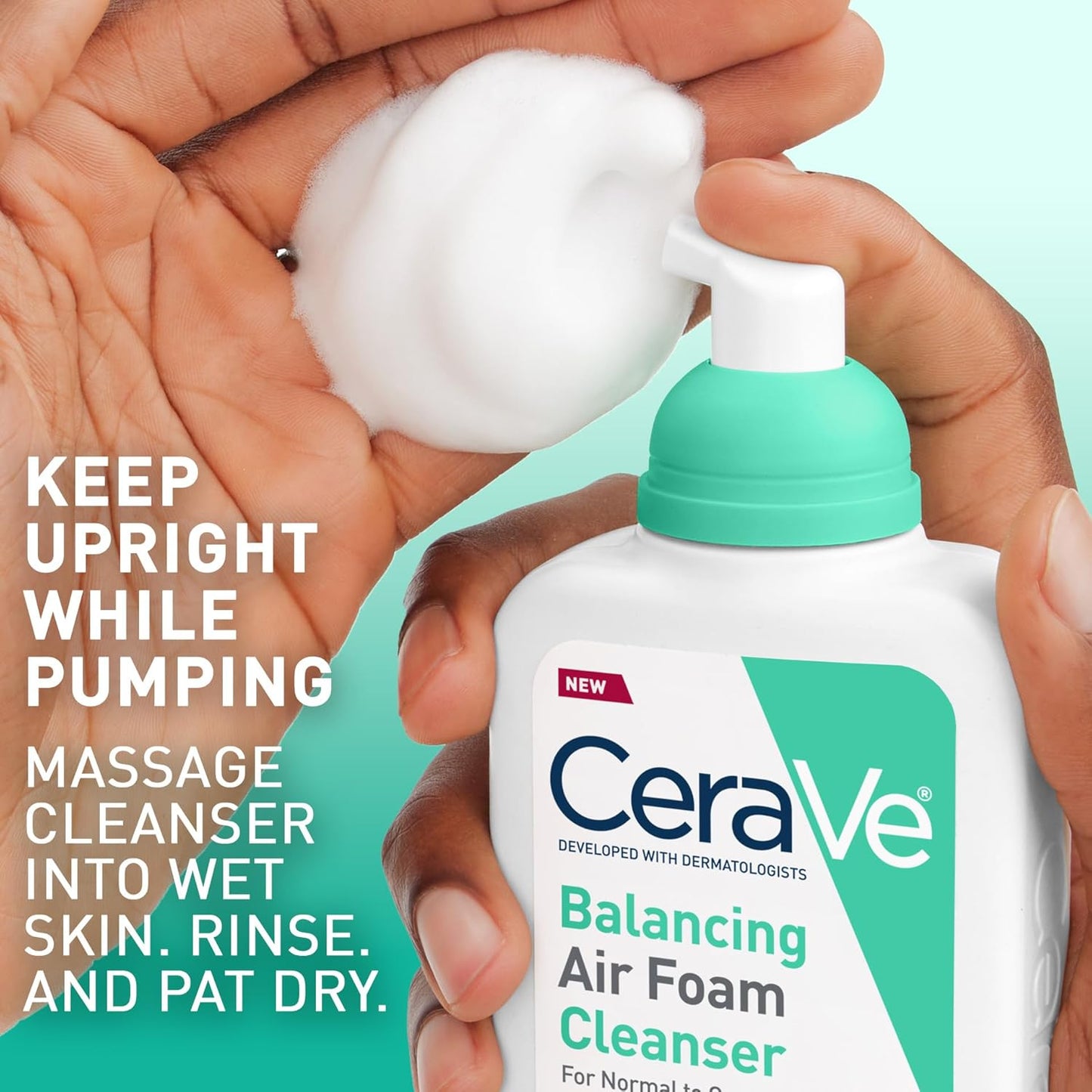 CeraVe Balancing Air Foam Face Wash - Foaming Cleanser for Combination Skin | 8oz, Fragrance-Free, Non-Comedogenic