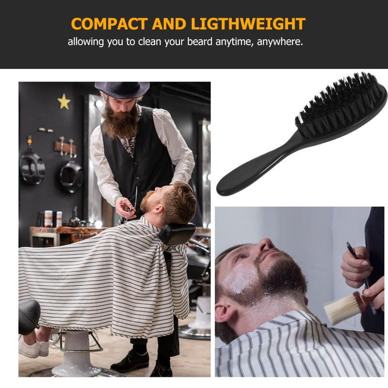 MERRYHAPY 4Pcs Men Beard Brush Grooming Tool Soft Bristle Face Hair Brush for Comfortable Beard Cleaning and Shaping Barber Shop Supply