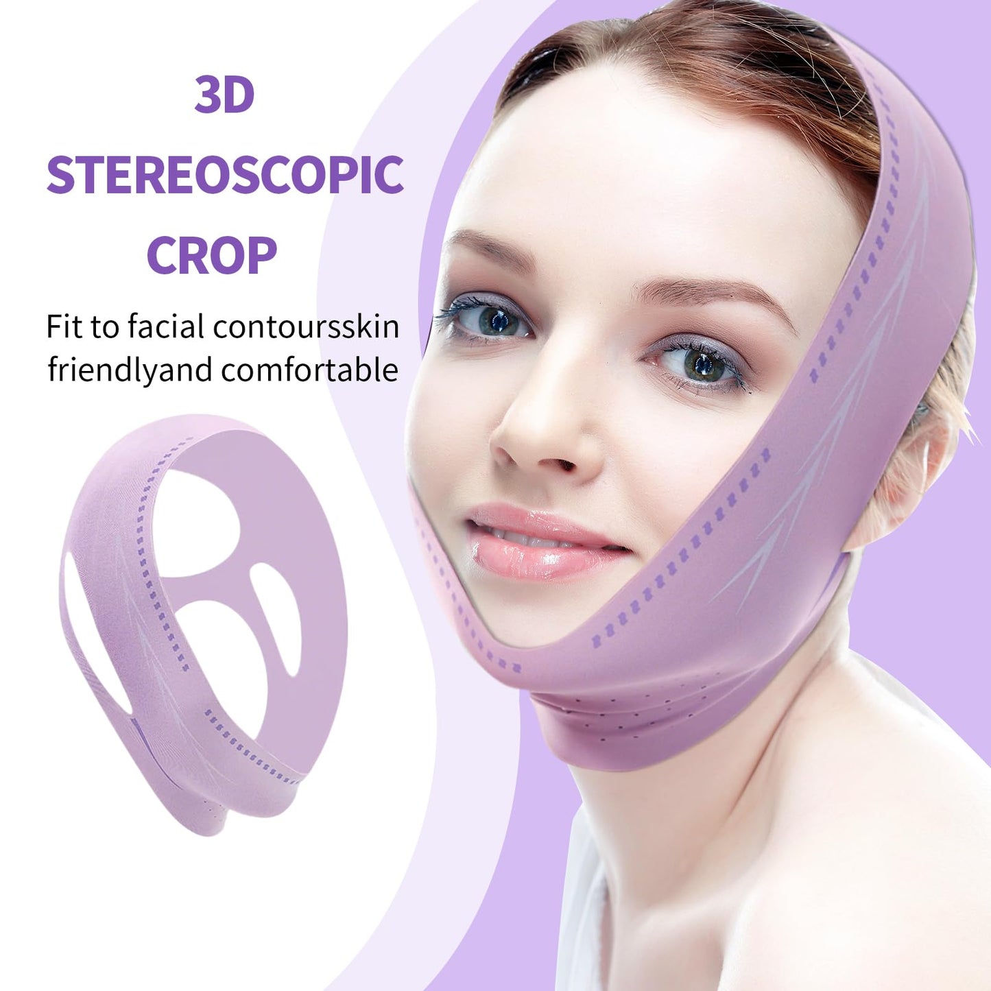 MixS Live Adjustable Chin Strap - Double Chin Eliminator for Sleeping, V-Line Face Mask for Women, Reusable Jaw Exerciser & Facial Slimming Belt for Sagging Skin, Breathable Night Wear