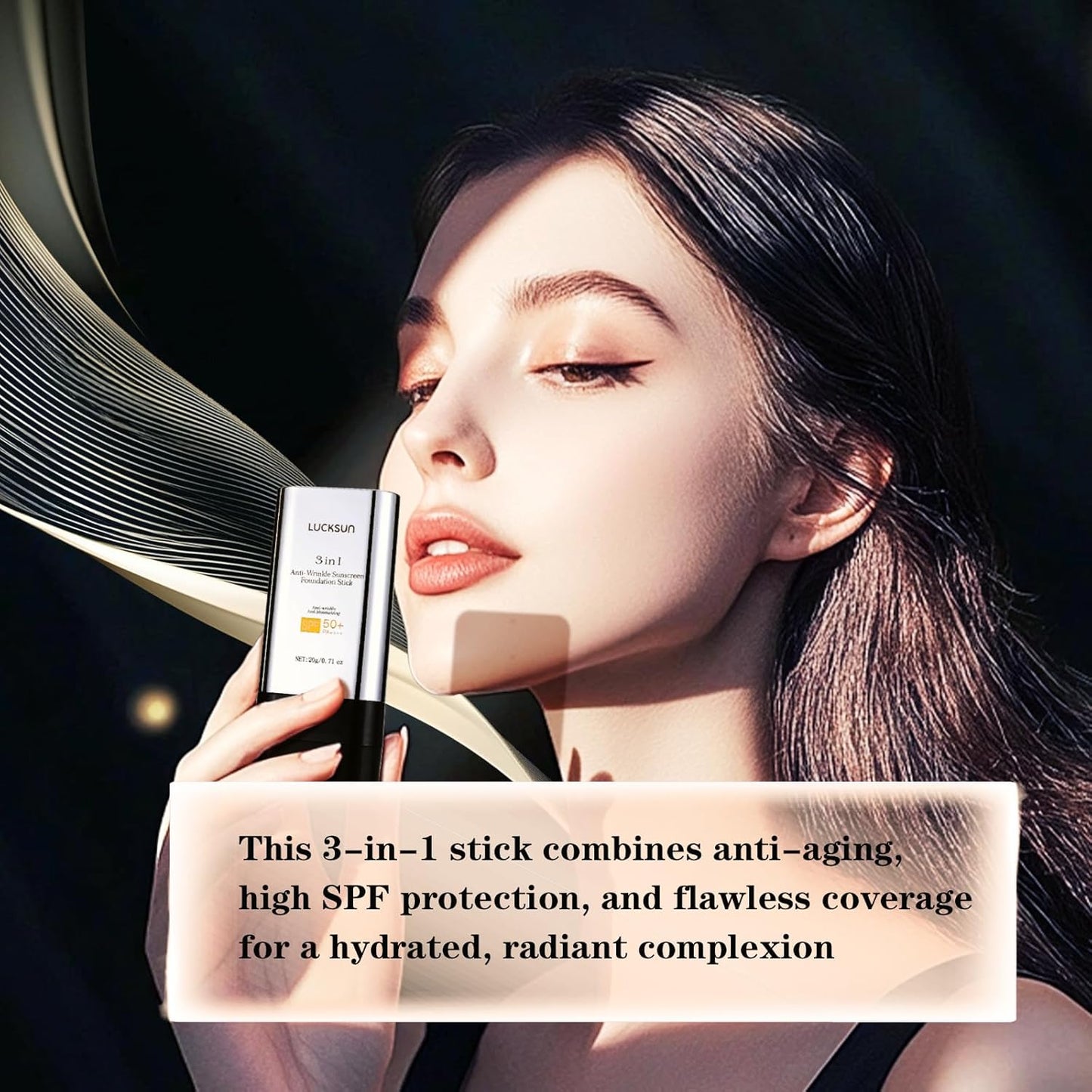 Luxury Anti-Wrinkle Foundation Stick SPF 50+ | Hydrating Matte Formula, Travel Size, 1.42 Fl Oz