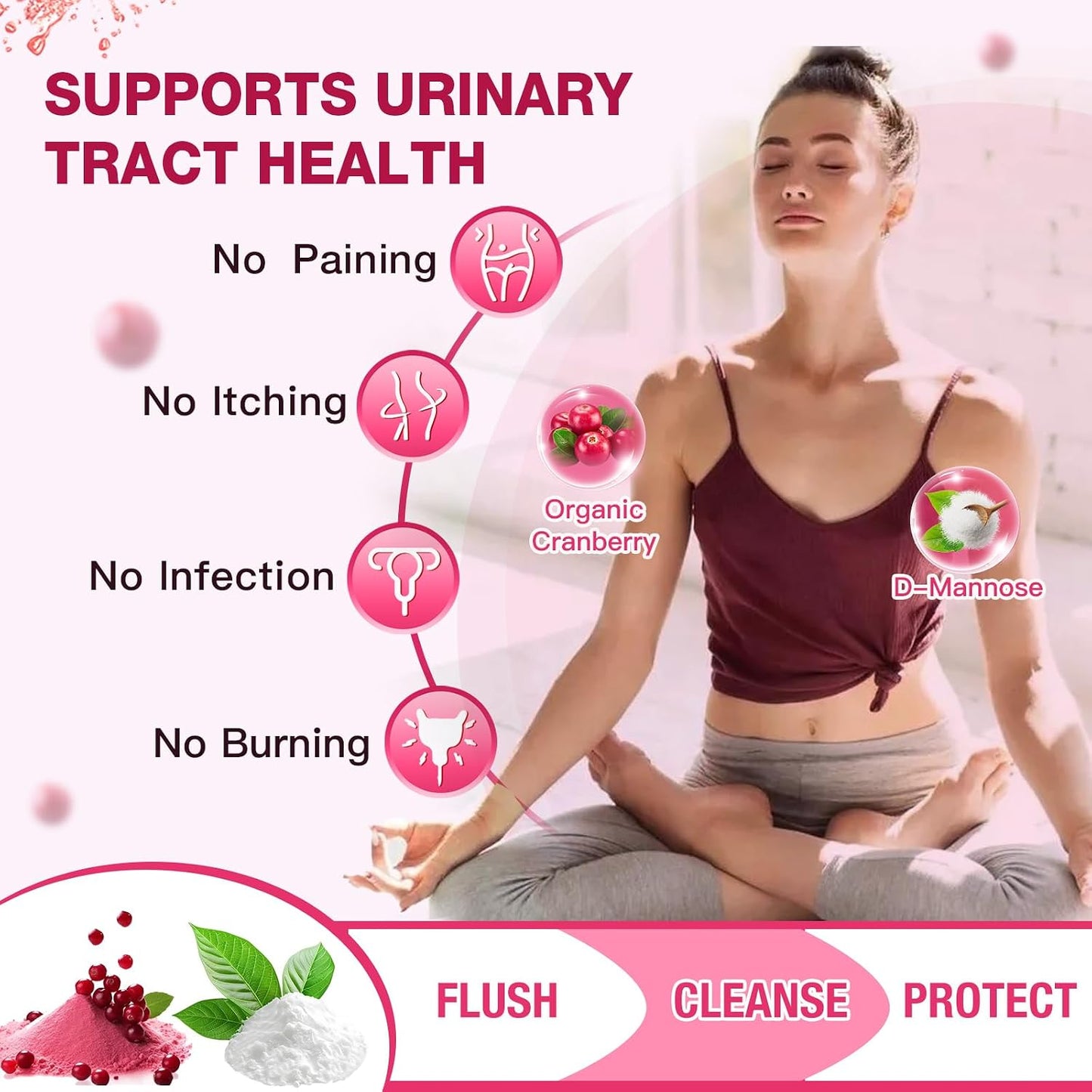 Probiotics for Women | Vaginal Health Support with Cranberry & D-Mannose - 90 Vegan Capsules