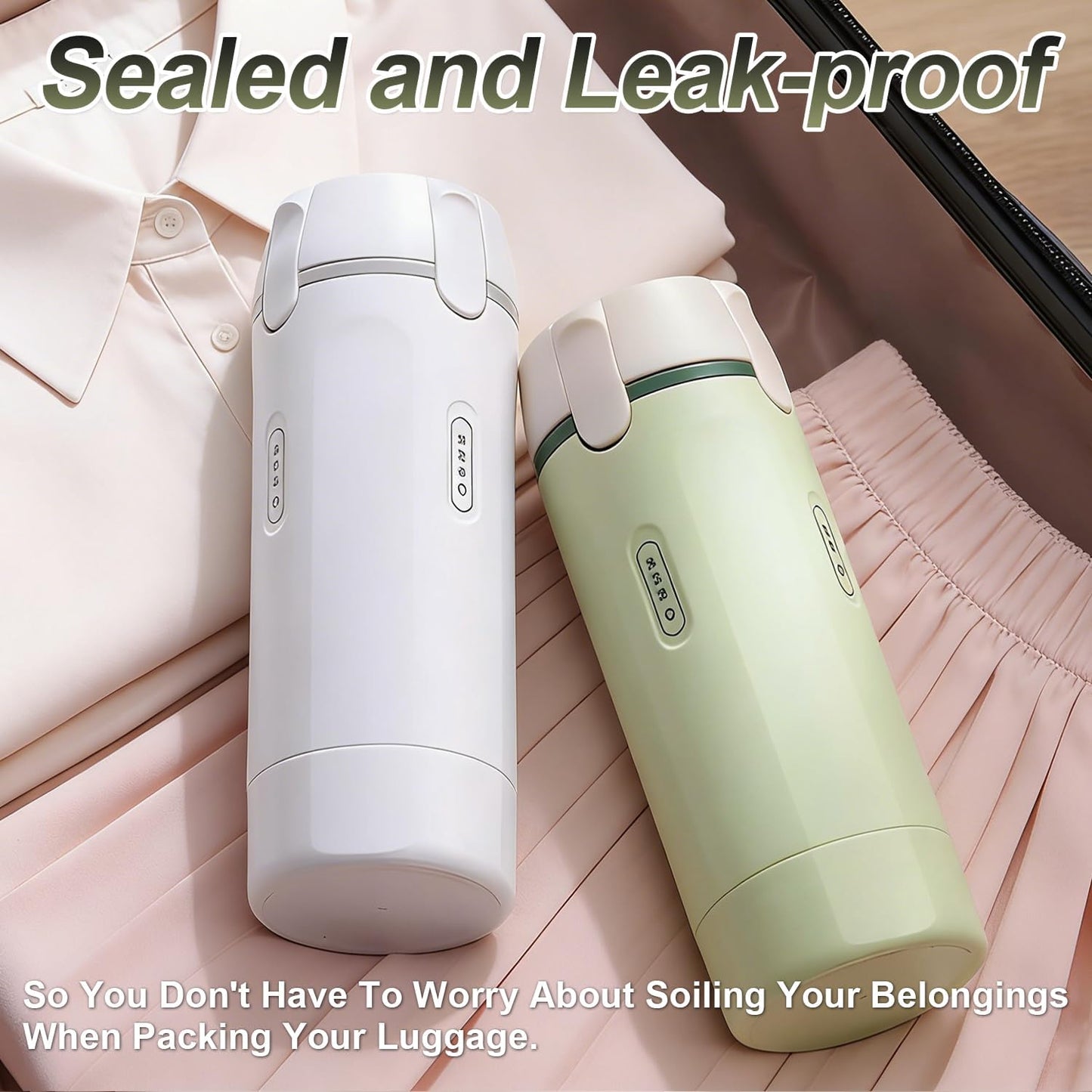 Travel Pump Dispenser Bottles - 4 in 1 Leak-Proof 30ML Containers with Measurement Scale & Labels | Green