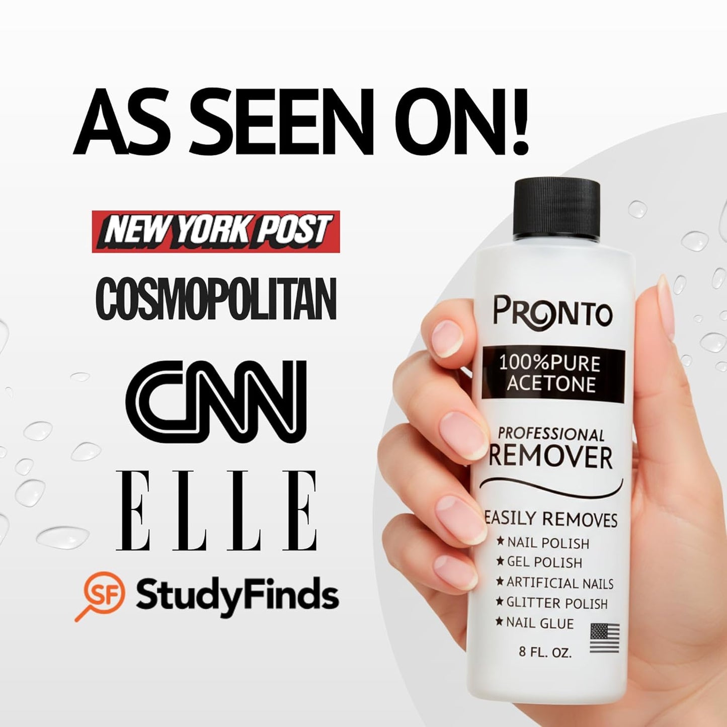 Acetone Gel Nail Polish Remover - Effective Gel & Acrylic Removal | 8 Fl Oz