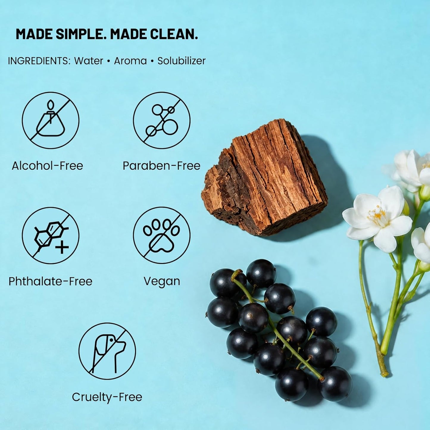 Midnight Jasmine & Black Currant Body Mist - Alcohol-Free Vegan Fragrance Spray for Women & Girls | 3 oz