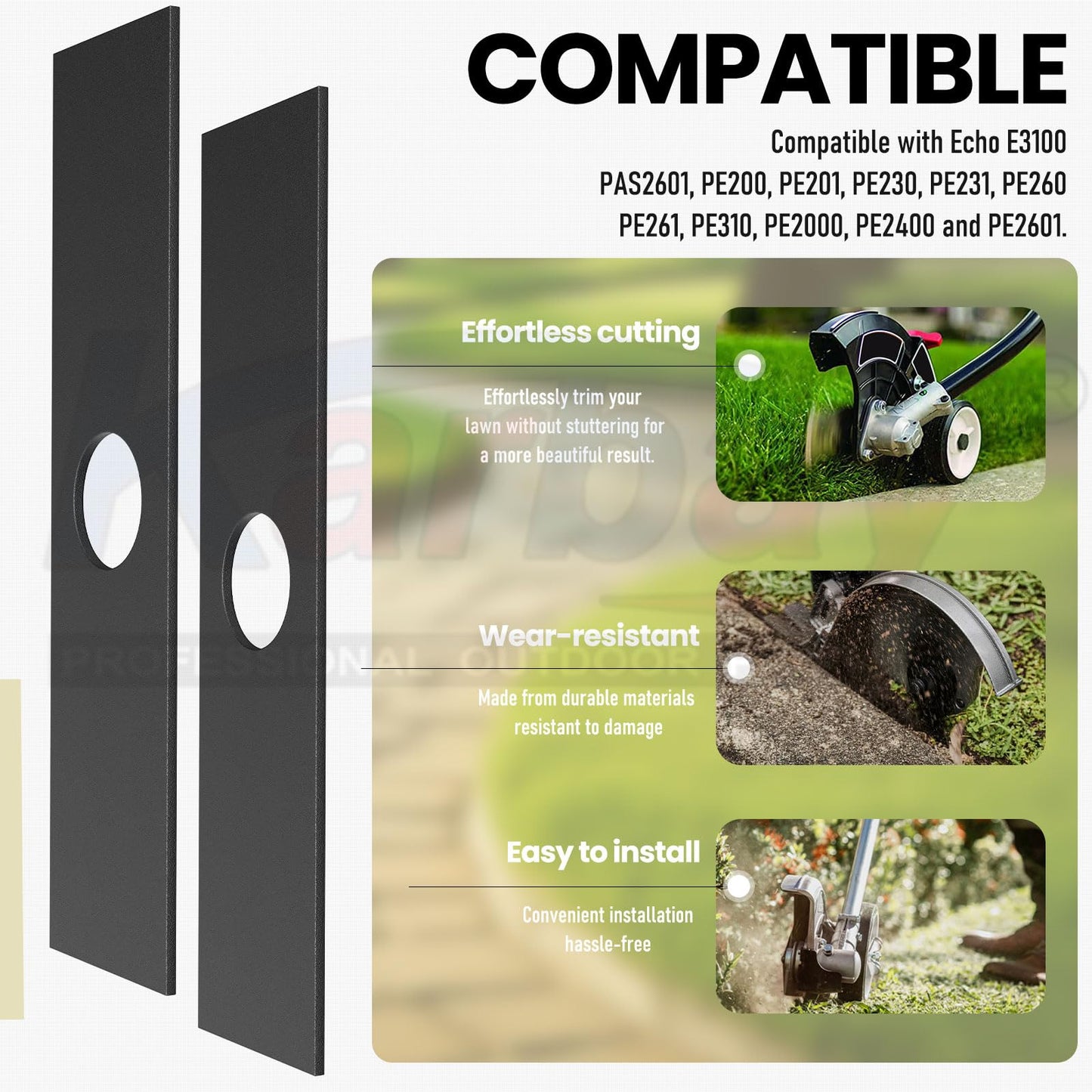 Karbay 5 Pack 613223 Edger Blades Compatible with Ryobi, Echo, Stihl, Maruyama, Green Machine Edger, Replace 720-237-001, 4133-713-4101, 216062, 237001-1 Inch Center Hole