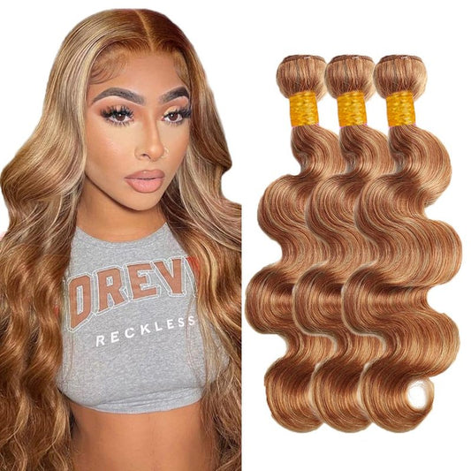 Color #27 Bundles Human Hair Honey Blonde Body Wave Bundle Peruvain Virgin Hair Same Length 3 Bundles 20 20 20 Inch Color #30 Brown Body Wave Bundle