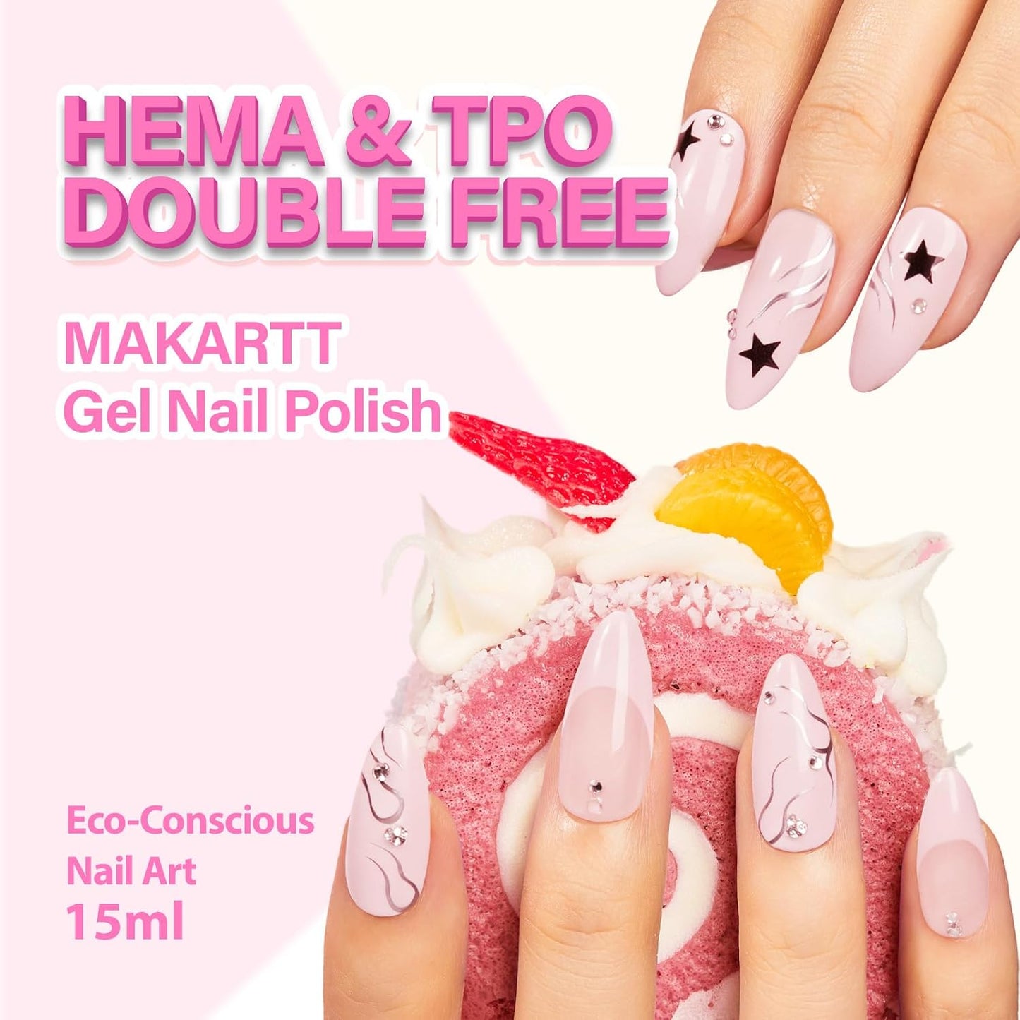 Milky Pink Gel Nail Polish - Hema-Free 15ML Jelly Formula | Sheer Translucent Effect for DIY Manicure