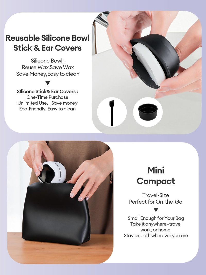 Mini Nose Wax Kit For Men&Women,Electric Nose Ear Eyebrow Small Area Hair Removal,40g Bigger Capacity with 100g Wax,10 Applicators