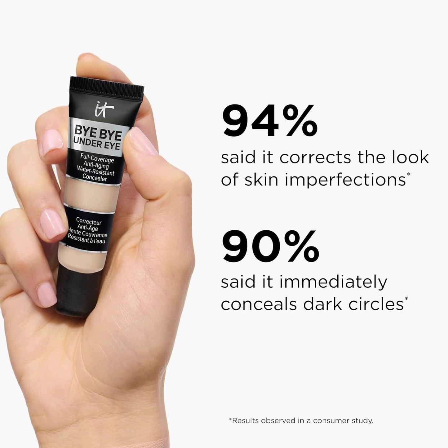 IT Cosmetics Bye Bye Under Eye Concealer - Water-Resistant, 24H Full Coverage for Dark Circles | 0.4 fl oz