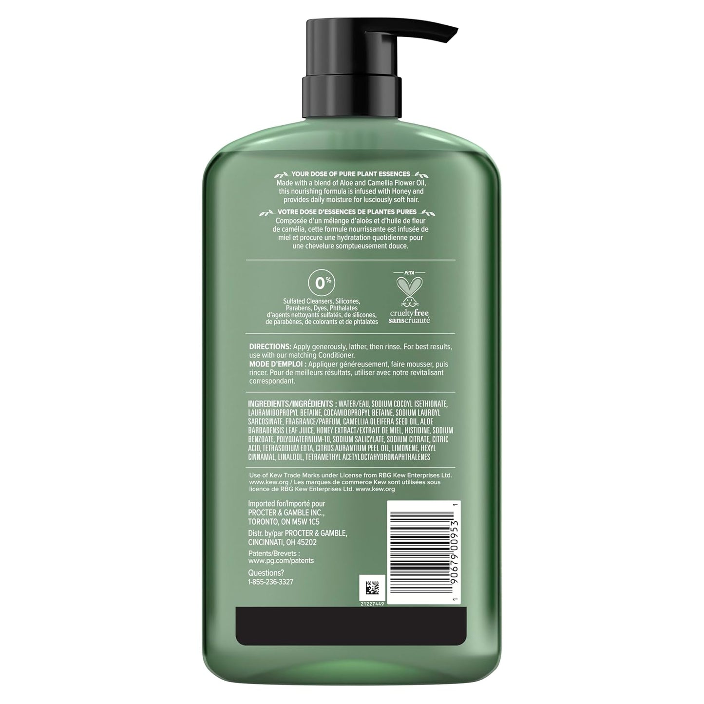 Herbal Essences Sulfate Free Shampoo - Daily Moisture & Nourishment with Honey, Aloe Vera & Camellia Oil | 33.8oz