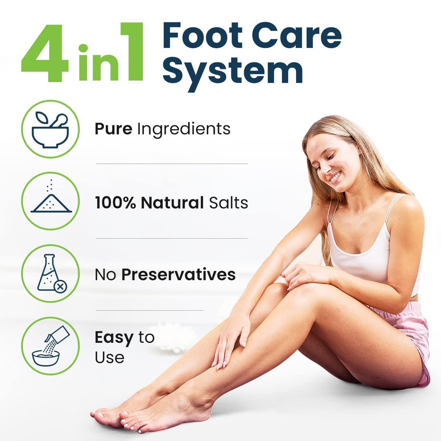 Exfoliating Foot Care Set - Callus Remover & Pedicure Kit with Tea Tree Oil Soak, Urea Cream | 4-Piece Made in USA