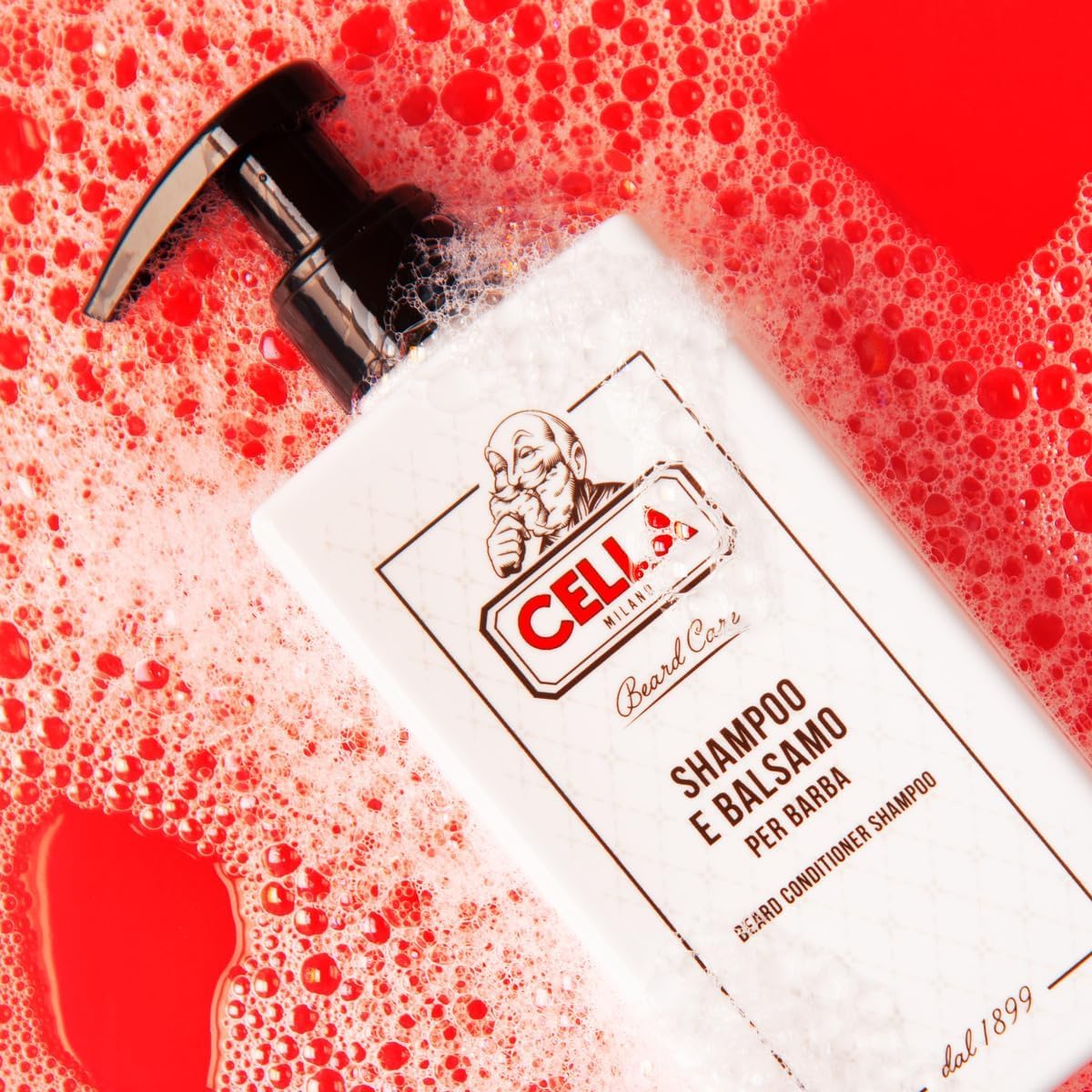 Cella Milano, 2‑in‑1 Beard Shampoo & Conditioner, 200 ml – Sulfate‑Free Beard Cleanser – Gentle, Hydrating Formula from Italy