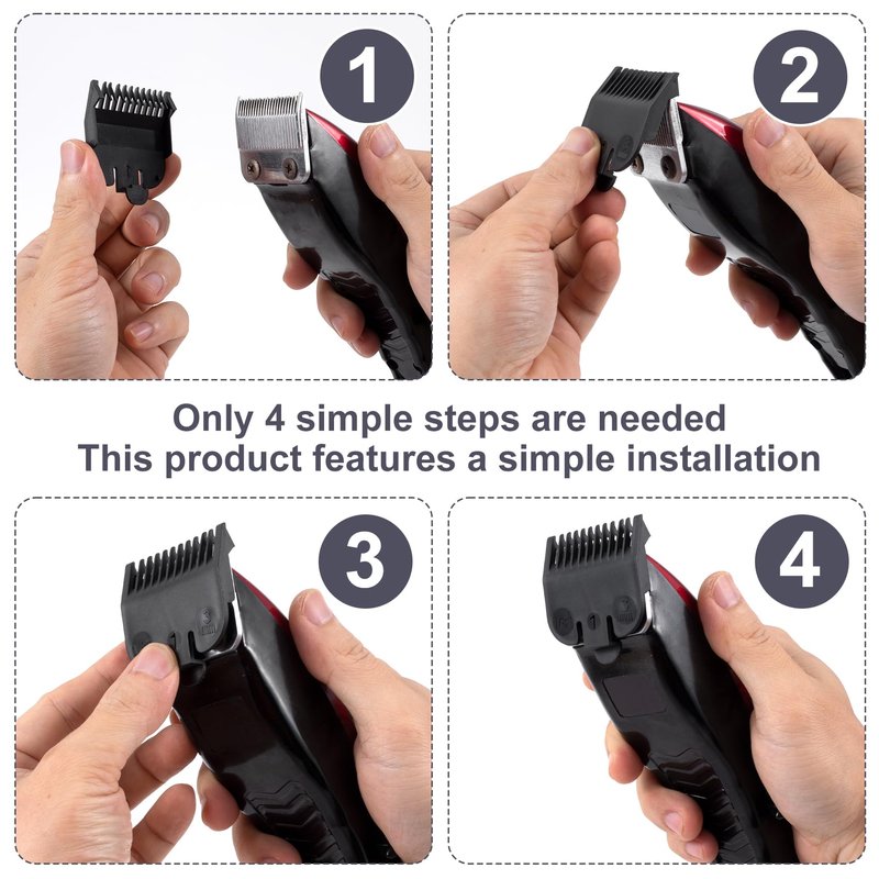 SmallCat 2 Pcs Black Guards for Clippers, #1 Trimmer Guards Replacement, Clipper Guards Set Compatible with Wahx (1/8'', 3mm)