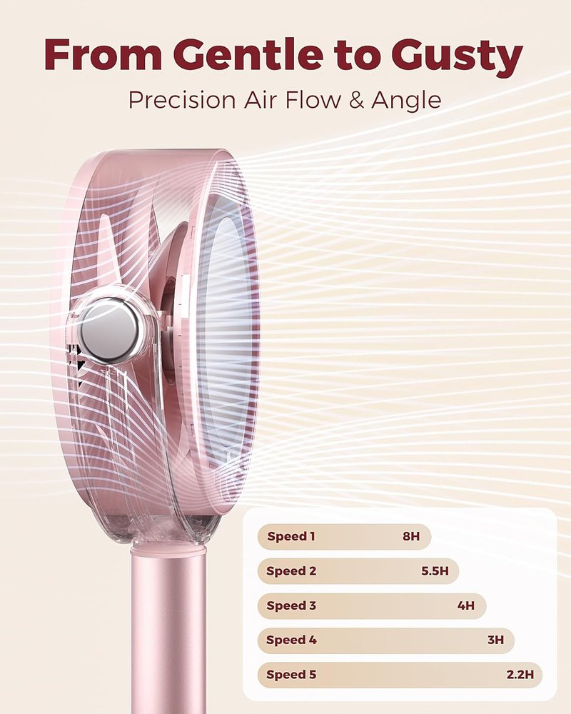 3-in-1 Makeup Fan - Cordless LED Light & Mirror for Skincare | Quiet Rechargeable Beauty Tool in Pink