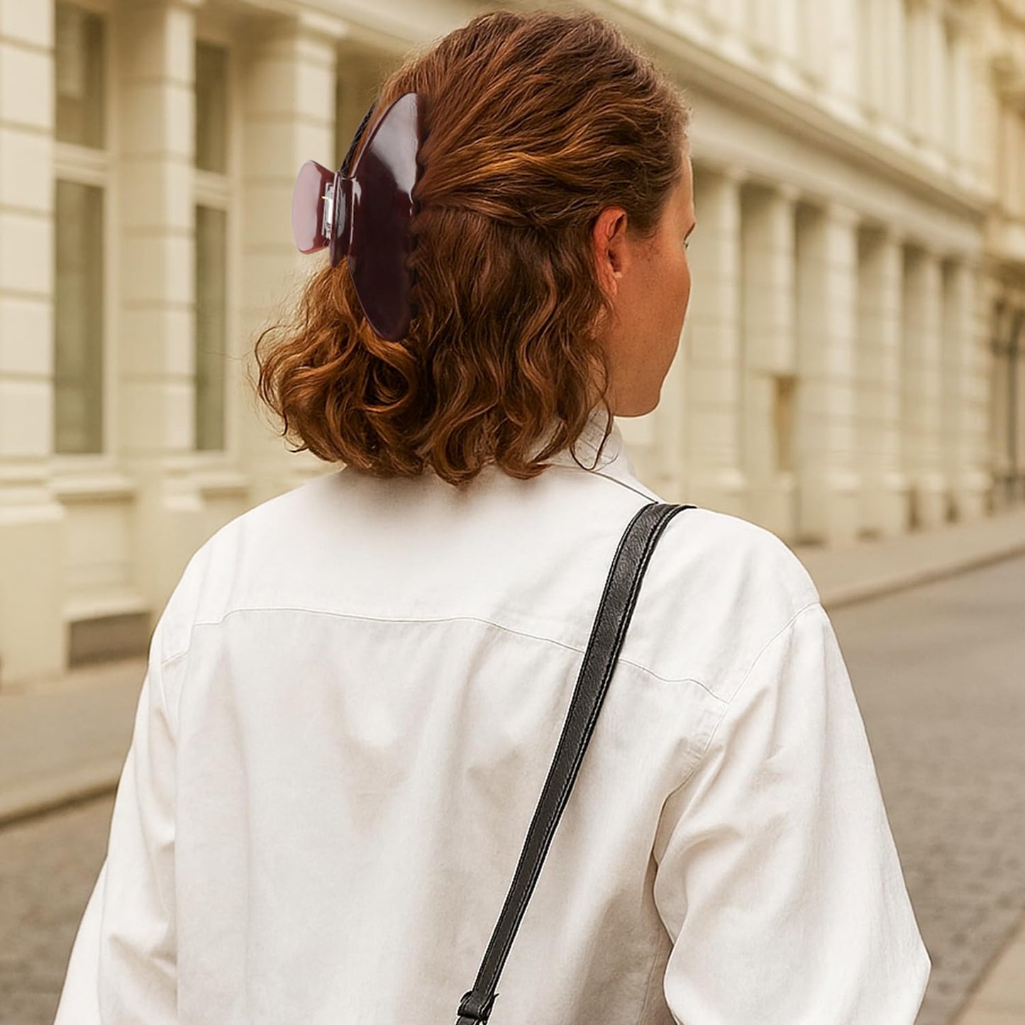 MAORULU Cute Claw Clip for Women – 4.3'' Large Acetate Hair Clips for Thick Thin Curly Long Hair, Durable Hair Clamps Non-slip Jaw Clip, Strong Hold, Stylish French Design (Chocolate)