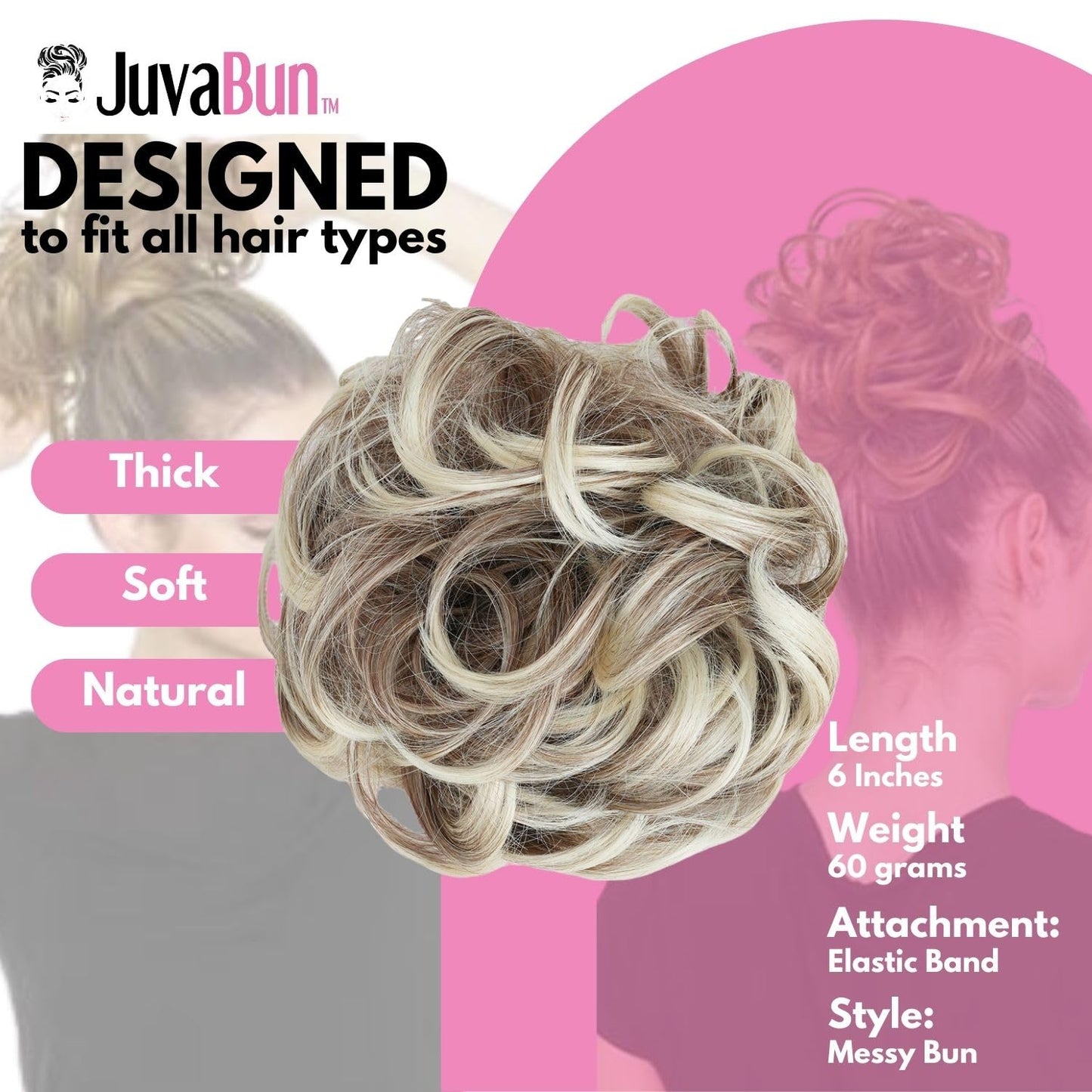 Messy Bun Hair Extension - Beach Blonde Human Hair Updo | Lightweight & Secure for Weddings, Parties, Everyday Wear